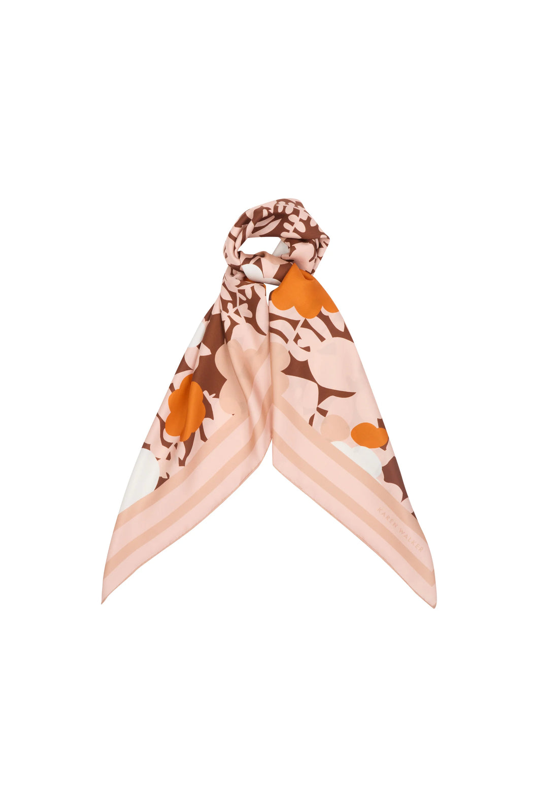 KAREN WALKER PERFECT DAY FLORAL CLASSIC SILK SCARF