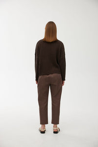 KINNEY WILLA CABLE KNIT CHOCOLATE