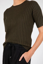 Load image into Gallery viewer, MARLOW REIGN RIB KNIT TEE CYPRESS
