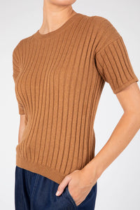 MARLOW REIGN RIB KNIT TEE GINGER