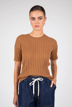 Load image into Gallery viewer, MARLOW REIGN RIB KNIT TEE GINGER
