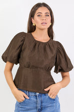 Load image into Gallery viewer, STORIES BE TOLD FINALI CHOCOLATE PUFF SHORT SLEEVE TOP
