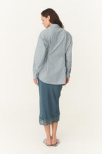 Load image into Gallery viewer, ROWIE FRANKIE TIE LONGSLEEVE SHIRT DUSTY BLUE STRIPE
