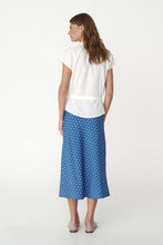 Load image into Gallery viewer, ROWIE FRANNIE SILK MIDI SKIRT CORNFLOWER SPOT

