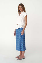 Load image into Gallery viewer, ROWIE FRANNIE SILK MIDI SKIRT CORNFLOWER SPOT
