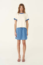 Load image into Gallery viewer, ROWIE FRANNIE SILK MINI SKIRT CORNFLOWER SPOT
