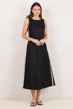 Load image into Gallery viewer, STOREIS BE TOLD FUTURE BLACK LINEN SLEEVELESS MIDI DRESS
