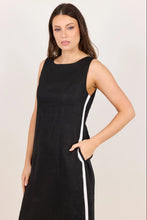 Load image into Gallery viewer, STOREIS BE TOLD FUTURE BLACK LINEN SLEEVELESS MIDI DRESS

