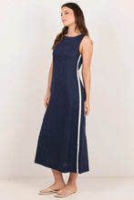 Load image into Gallery viewer, STORIES BE TOLD FUTURE INK LINEN SLEEVELESS MIDI DRESS
