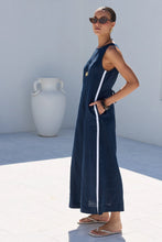 Load image into Gallery viewer, STORIES BE TOLD FUTURE INK LINEN SLEEVELESS MIDI DRESS
