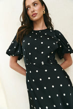 Load image into Gallery viewer, STORIES BE TOLD STAGE BLACK POLKA DOT MAXI DRESS
