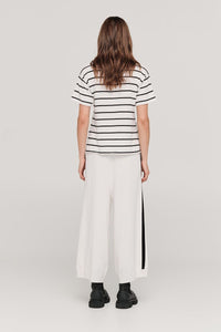 TAYLOR STRIPE SOLACE TEE BLACK/IVORY