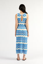 Load image into Gallery viewer, TUESDAY HORIZON DRESS BLUE CHEVRON
