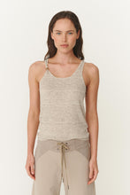 Load image into Gallery viewer, ROWIE HAVEN BEAD LINEN TANK OAT MARLE
