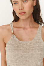 Load image into Gallery viewer, ROWIE HAVEN BEAD LINEN TANK OAT MARLE
