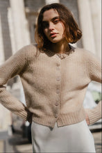 Load image into Gallery viewer, IVY + JACK HIGHLIGHT BISCUIT MOHAIR BELND CREWNECK CARDIGAN
