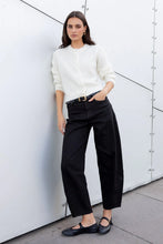 Load image into Gallery viewer, AMONG THE BRAVE GRADUATE JET BLACK STRETCH BARREL JEANS
