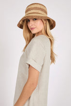 Load image into Gallery viewer, MARLOW POSITANO BUCKET HAT TEA/NATURAL
