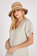Load image into Gallery viewer, MARLOW POSITANO BUCKET HAT TEA/NATURAL
