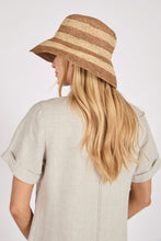 Load image into Gallery viewer, MARLOW POSITANO BUCKET HAT TEA/NATURAL
