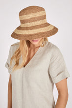 Load image into Gallery viewer, MARLOW POSITANO BUCKET HAT TEA/NATURAL
