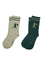 Load image into Gallery viewer, KAREN WALKER RUNAWAY GIRL SOCKS 2 PACK DARK GREEN/SAGE

