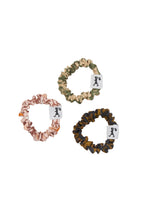 Load image into Gallery viewer, KAREN WALKER SILK SCRUNCHIE 3PC SET PINK/OLIVE/TAN
