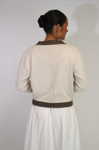 Load image into Gallery viewer, TATANO CONTRAST CARDI SAND/CHOCOLATE
