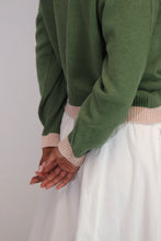 Load image into Gallery viewer, TATANO CONTRAST CARDI OLIVE/BLUSH
