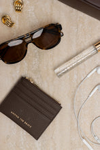 Load image into Gallery viewer, AMONG THE BRAVE SMALL CHOCOLATE LEATHER CARD HOLDER

