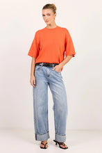 Load image into Gallery viewer, ARRIVING 18.08 | STORIES BE TOLD INTREPID BLOOD ORANGE RELAXED KNIT TEE
