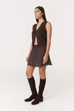 Load image into Gallery viewer, ROWIE FRANNIE SILK MINI SKIRT CACAO SPOT
