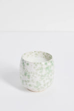 Load image into Gallery viewer, FLO'S HOME IVORY GREEN SPLASH GLAZED CERAMIC SOY WAX CANDLE
