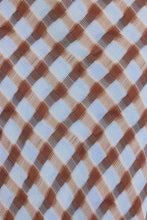 Load image into Gallery viewer, GEORGIA ZOE JUBILANT CHOCOLATE ICE BLUE CHECK GEORGETTE PULL ON BIAS MAXI SKIRT
