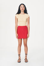 Load image into Gallery viewer, ROWIE JOLE SILK MINI WRAP SKIRT TRUE RED
