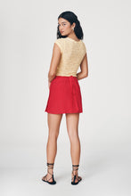 Load image into Gallery viewer, ROWIE JOLE SILK MINI WRAP SKIRT TRUE RED
