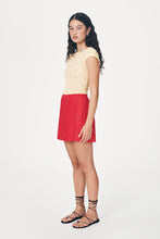 Load image into Gallery viewer, ROWIE JOLE SILK MINI WRAP SKIRT TRUE RED
