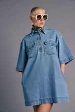 Load image into Gallery viewer, KAREN WALKER TRAVELLERS SHIRT DRESS LIGHT BLUE OUTLAND DENIM
