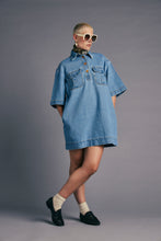 Load image into Gallery viewer, KAREN WALKER TRAVELLERS SHIRT DRESS LIGHT BLUE OUTLAND DENIM
