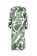 Load image into Gallery viewer, TUESDAY KOBI DRESS SAGE GEO
