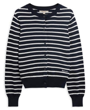 Load image into Gallery viewer, BARBOUR BAITON KNITTED CARDIGAN DARK NAVY STRIPE
