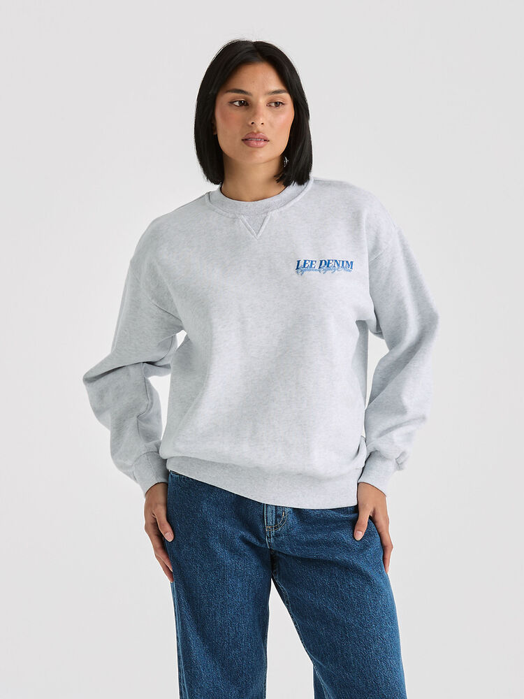 LEE INDEPENDENT BAGGY SWEATSHIRT WHITEMARLE