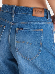 LEE MID STRAIGHT SHORT BLUE LETTER