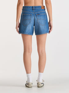 LEE MID STRAIGHT SHORT BLUE LETTER