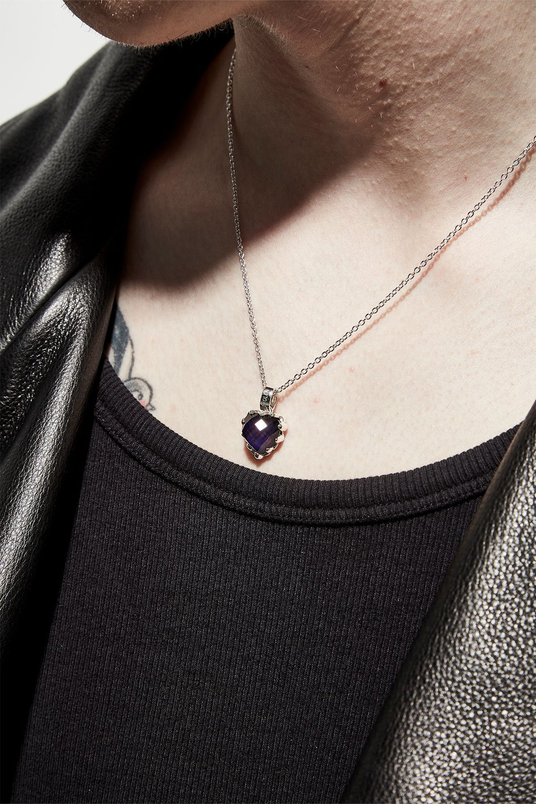 STOLEN GIRLFRIENDS CLUB LOVE CLAW NECKLACE SILVER MOODSTONE