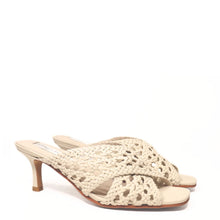 Load image into Gallery viewer, KATHRYN WILSON LILA WOVEN HEEL STONE CALF
