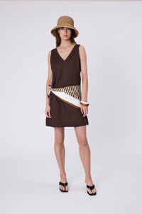 MARLOW  LUNA LINEN DRESS CAROB