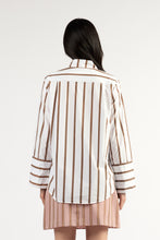 Load image into Gallery viewer, TUESDAY MARK SHIRT CHOCOLATE STRIPE
