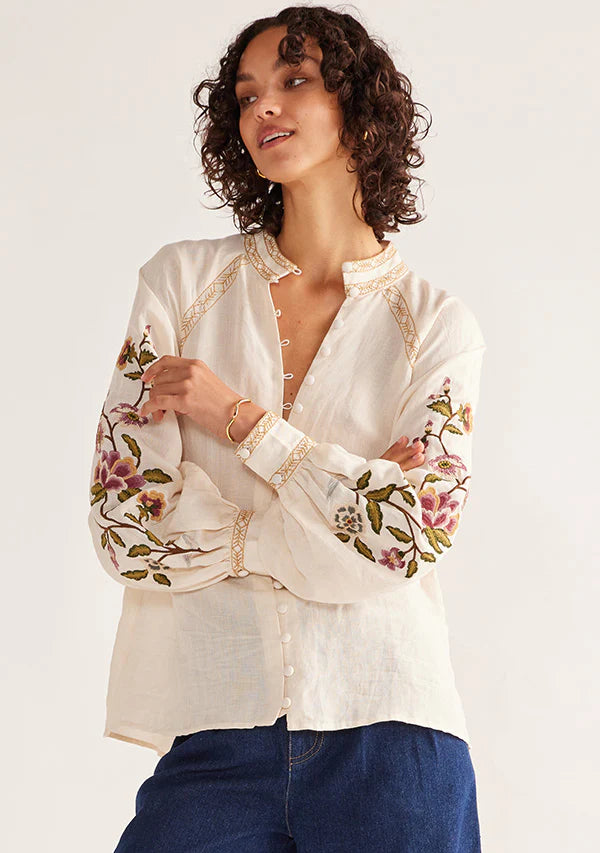 MOS THE LABEL CAMILLE BLOUSE IVORY