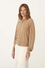 Load image into Gallery viewer, ROWIE MAEVE MERINO CARDIGAN FAWN MARLE
